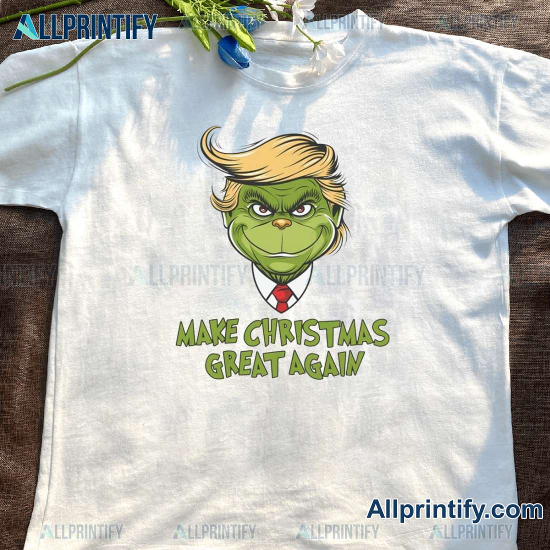 Trump Make Christmas Great Again Graphic Classic Men Shirt Pjp0d1i