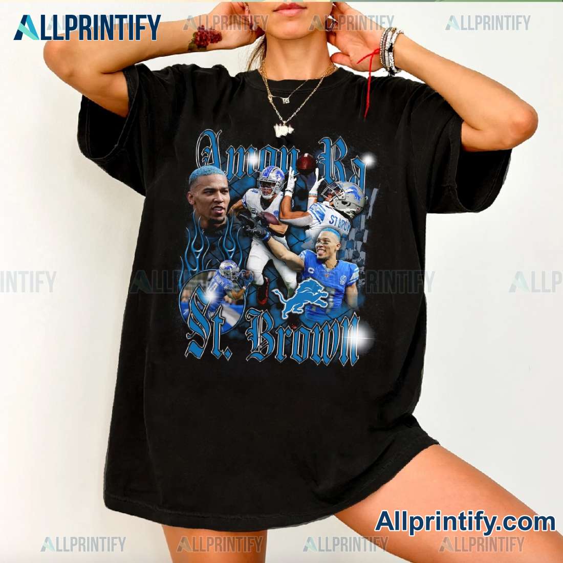 Amon-ra St. Brown Detroit Lions Nfl Notorious Player Unisex T-shirt BjPv4VO