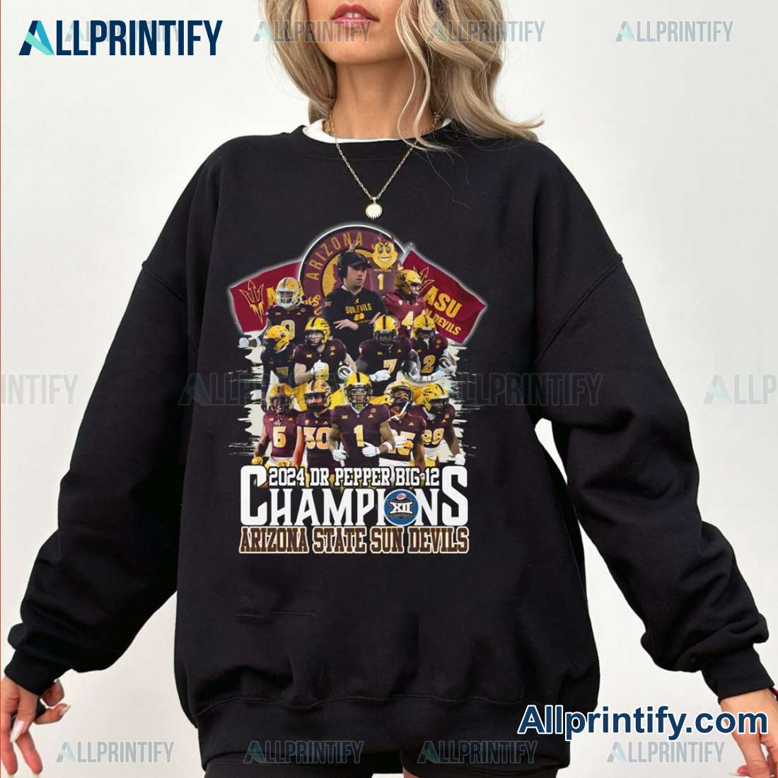 Arizona State Sun Devils Dr. Pepper Big 12 Champions Of 2024 Unisex T-shirt 7rxdY6X