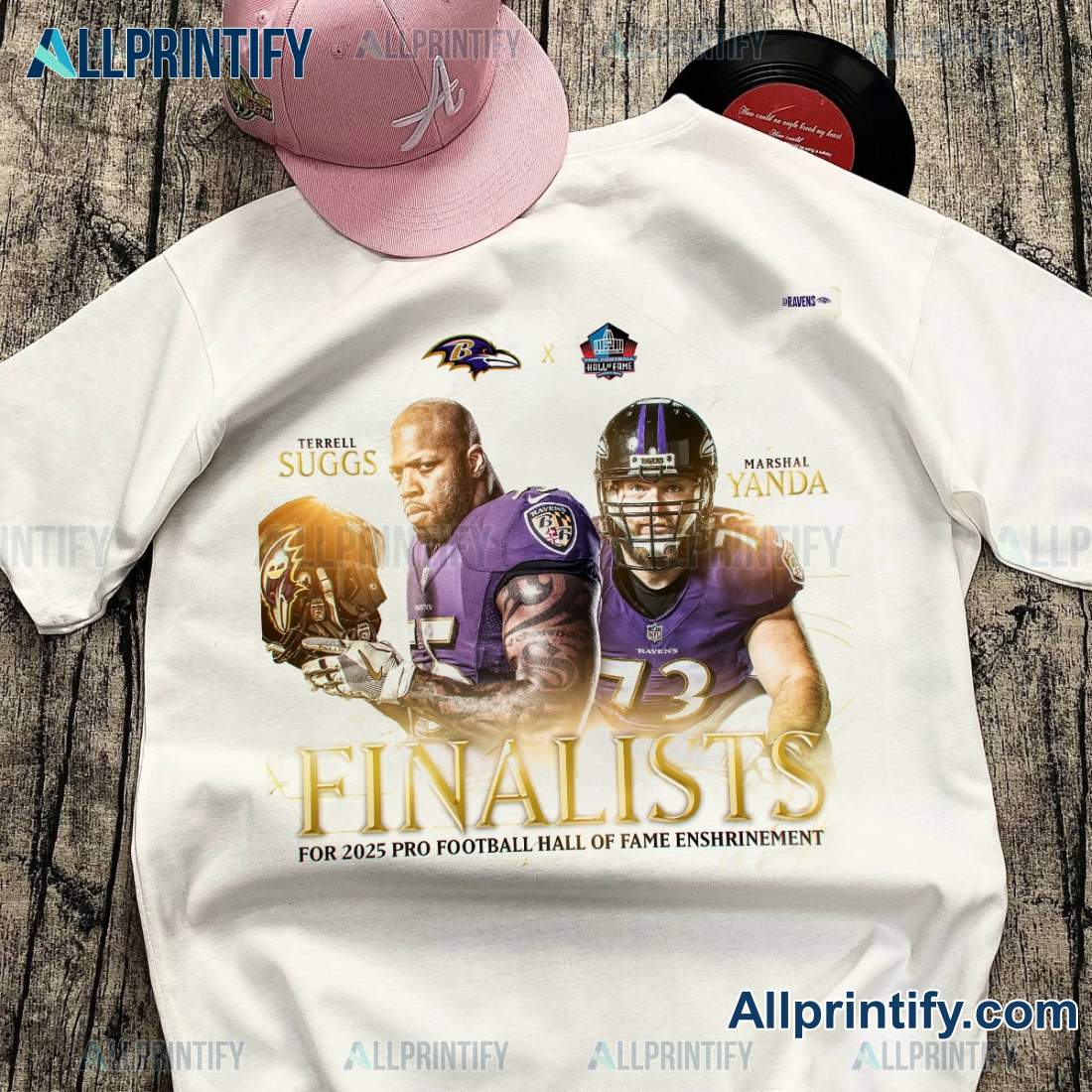 Baltimore Ravens Terrell Suggs X Marshal Yanda 2025 Pro Football Hall Of Fame Enshrinement T-shirt ISF0Kfg