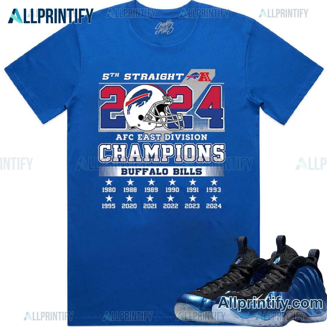 Buffalo Bills Afc East Division Champions 5th Straight 2024 Unisex T-shirt-a Vh2mauX