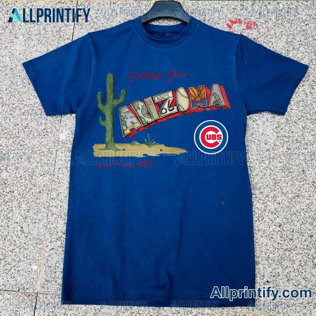 Chicago Cubs Greetings From Arizona Spring Training 2025 Unisex T-shirt-a ZXcOIgb