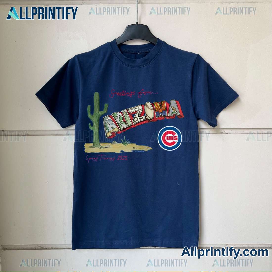 Chicago Cubs Greetings From Arizona Spring Training 2025 Unisex T-shirt o7I5zdx