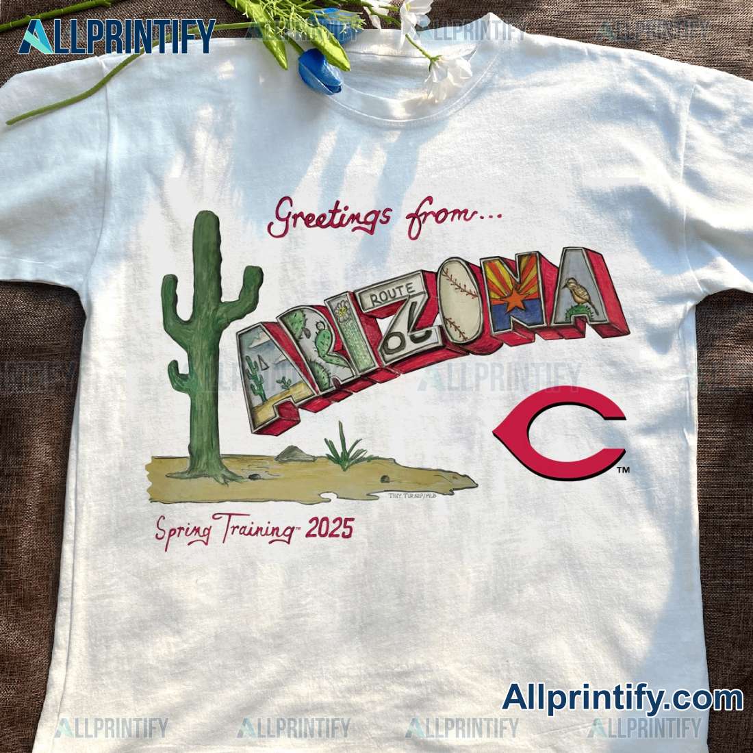 Cincinnati Reds Greetings From Arizona Spring Training 2025 Unisex T-shirt eGIhLcN