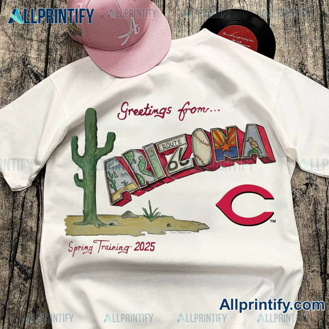 Cincinnati Reds Greetings From Arizona Spring Training 2025 Unisex T-shirt-a MkWhSGR