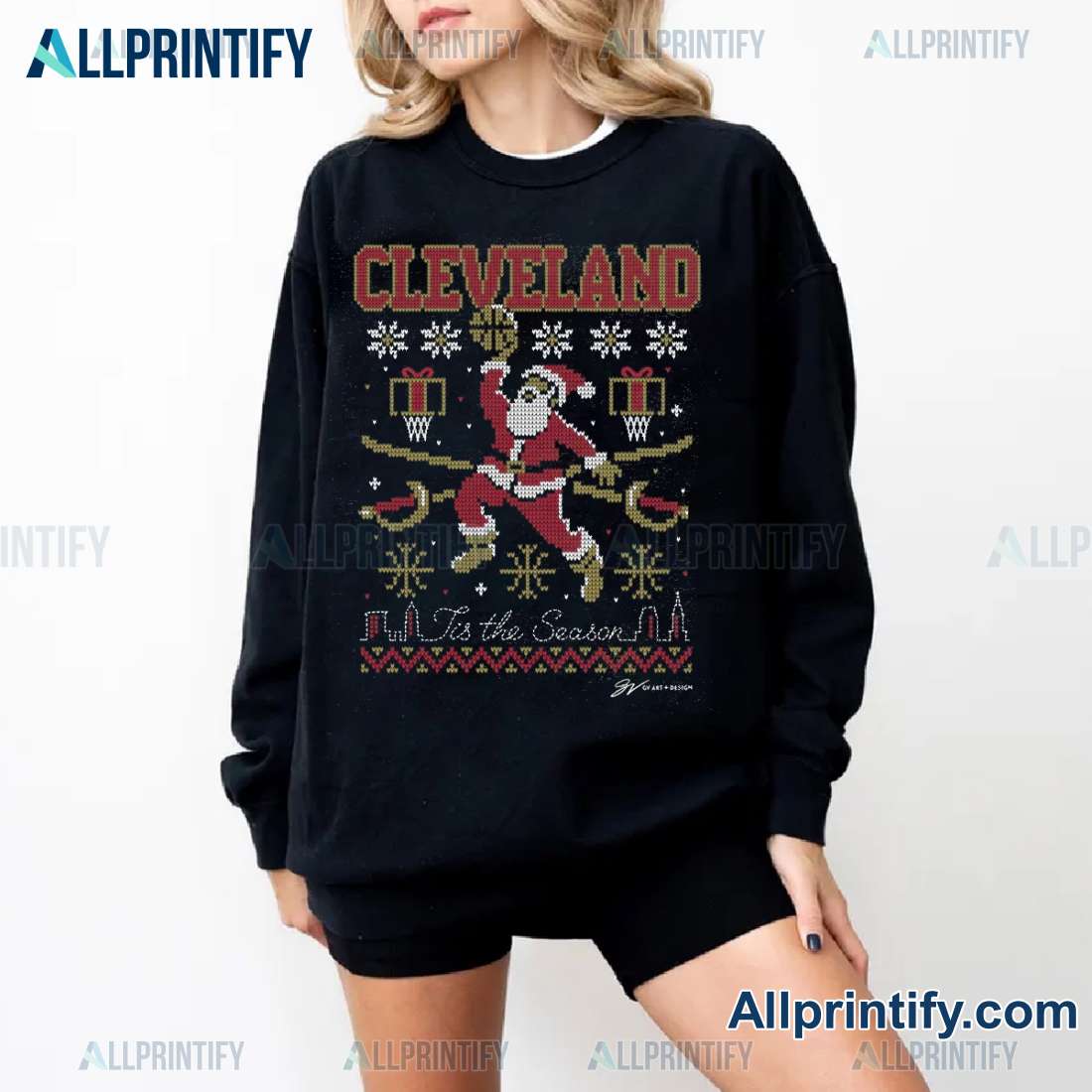 Cleveland Cavaliers Christmas Santa Unisex T-shirt 4VAYpDd