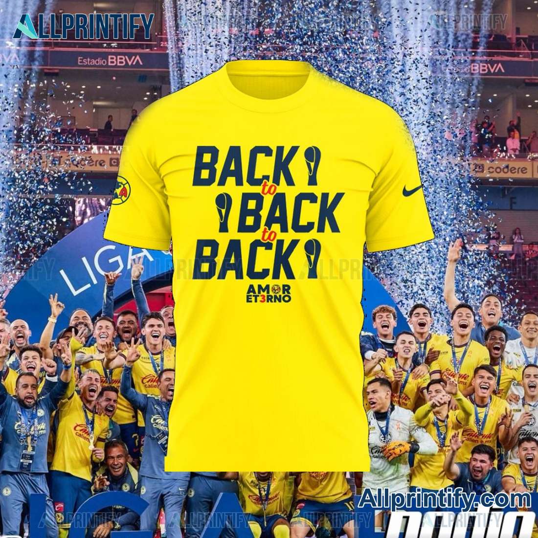 Club América Back To Back Champions Graphic Unisex T-shirt TaR9JEU