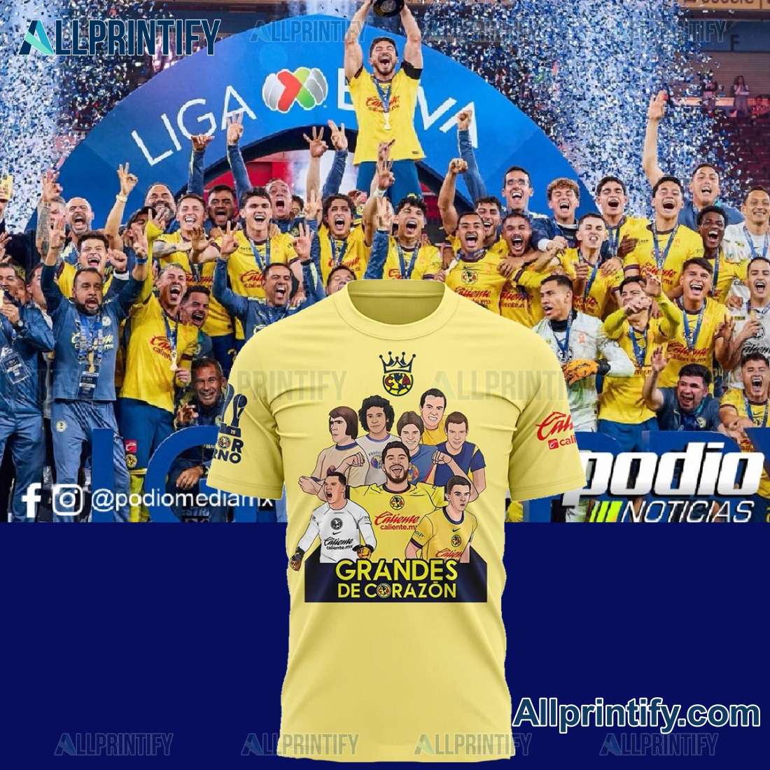 Club América Liga Mx Champions 2024 Graphic Unisex T-shirt J1awthz