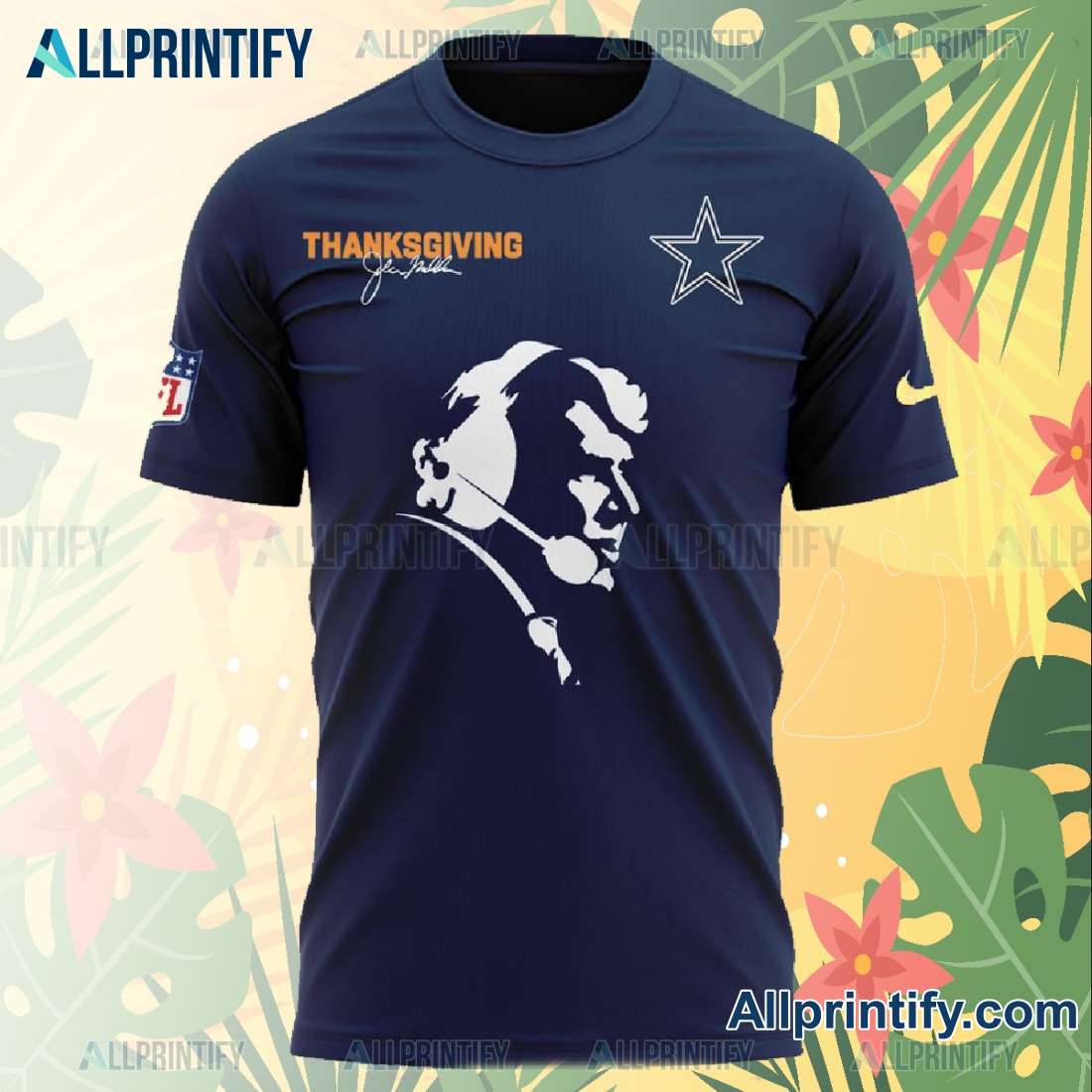 Dallas Cowboys Thanksgiving John Madden Signature Unisex T-shirt-a EL1xWz5