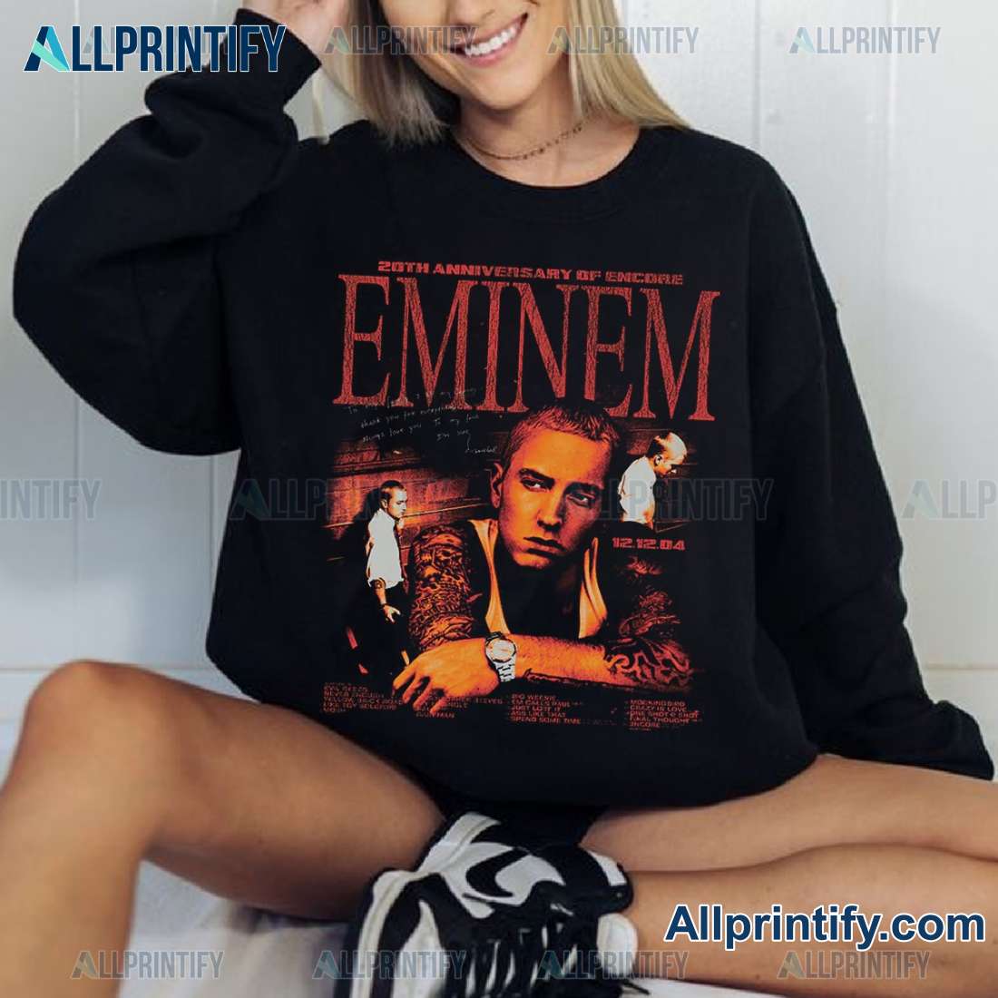 Eminem Encore 20th Anniversary Graphic Classic Men Shirt MtgGshq