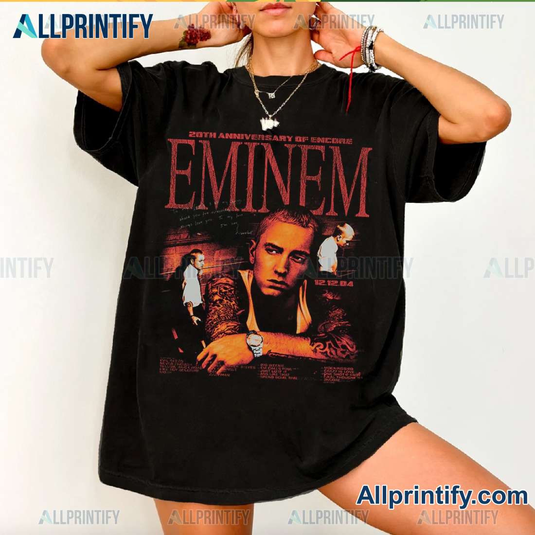 Eminem Encore 20th Anniversary Graphic Classic Men Shirt-a fqYXPhI