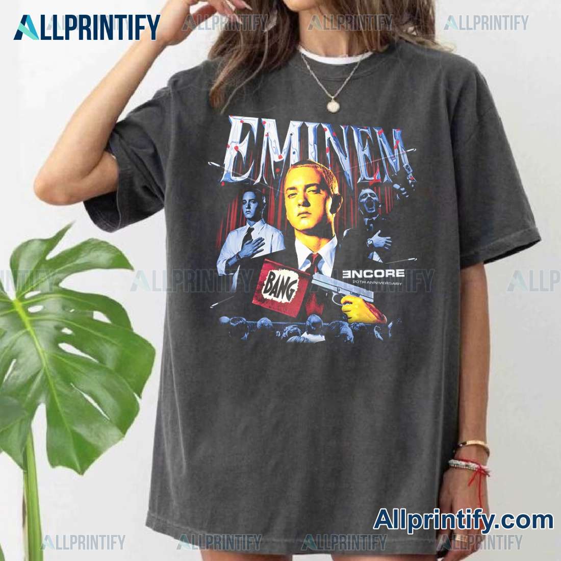 Eminem Encore 20th Bang Flag Unisex T-shirt-a MJEKWuX