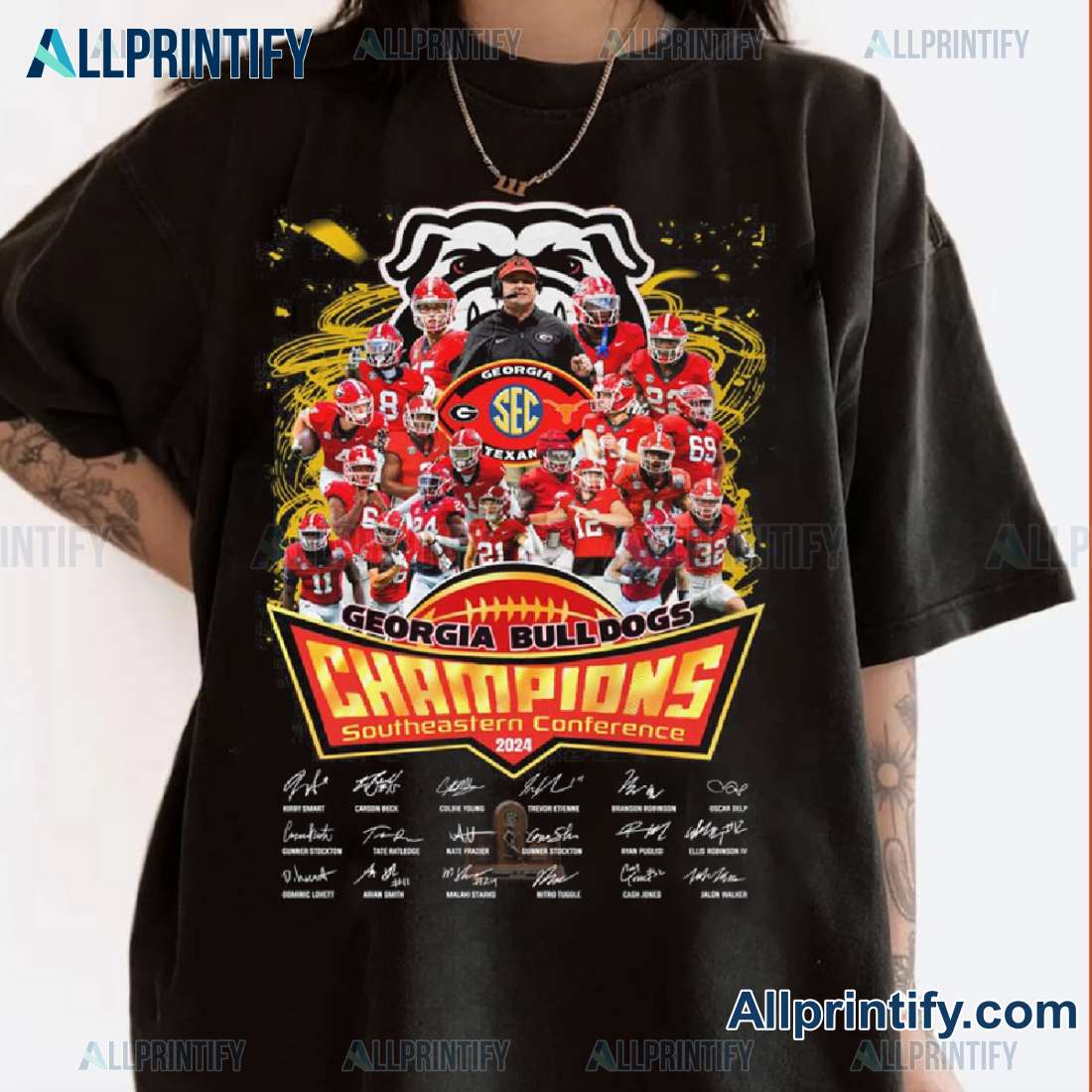 Georgia Bulldogs 2024 Champions Southeastern Conference Unisex T-shirt inRoKhH