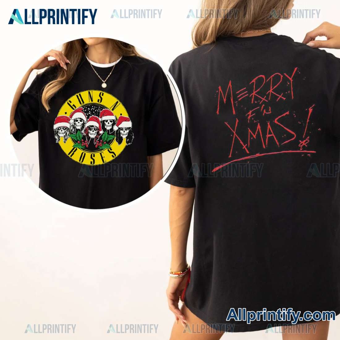 Guns N' Roses Merry Xmas Gift For Fan Unisex T-shirt PHhd8mq