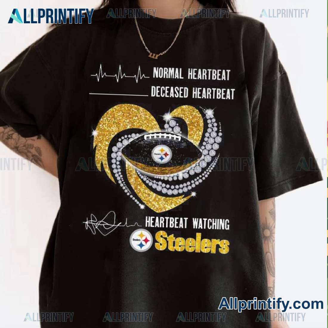 Heartbeat Watching Pittsburgh Steelers 2025 Unisex T-shirt-a ayWeGD3