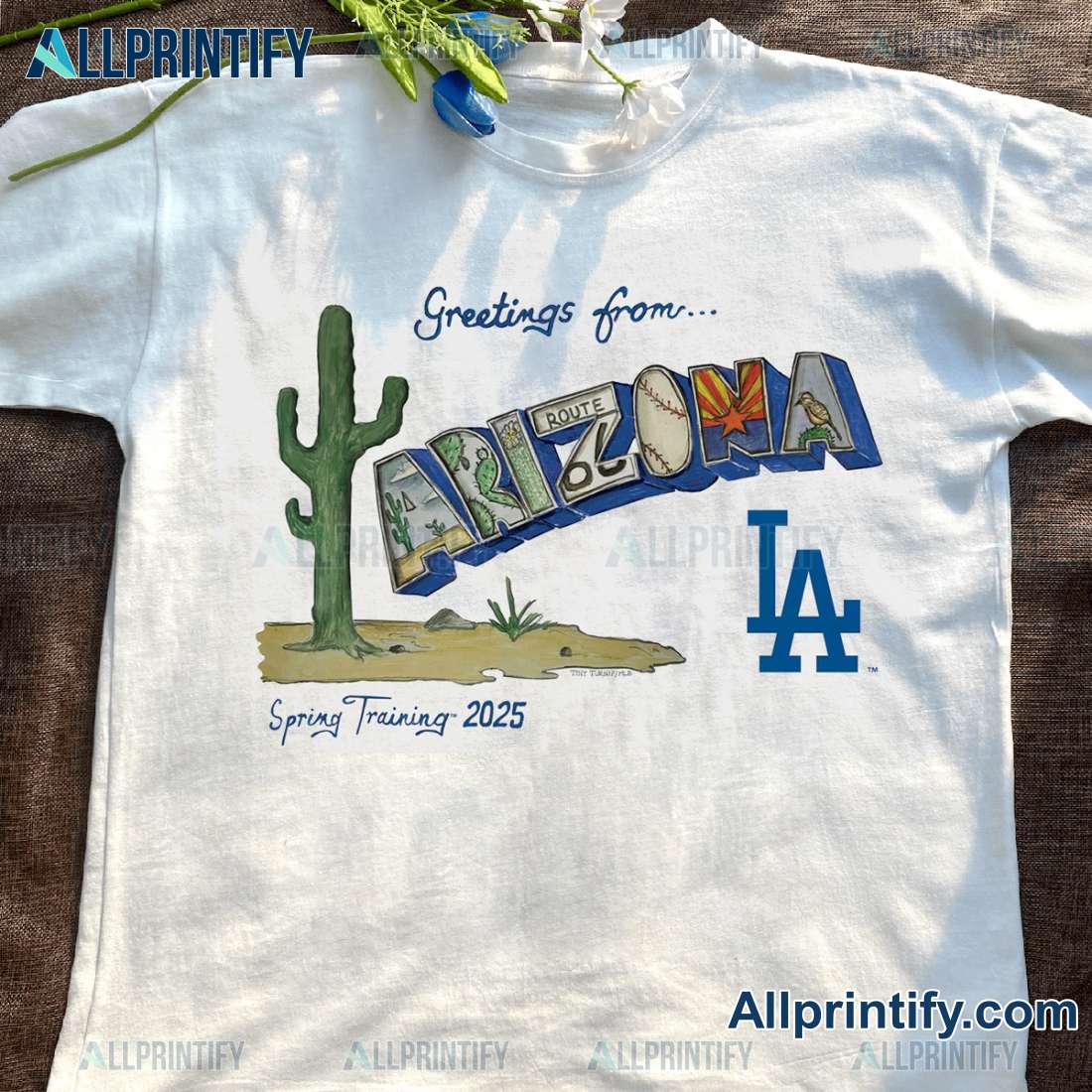 Los Angeles Dodgers Greetings From Arizona Spring Training 2025 Classic Men Shirt F81ULMi