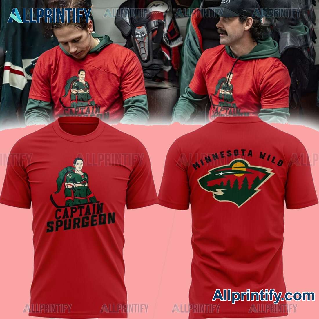 Minnesota Wild Captain Spurgeon Unisex T-shirt o0TrE9h