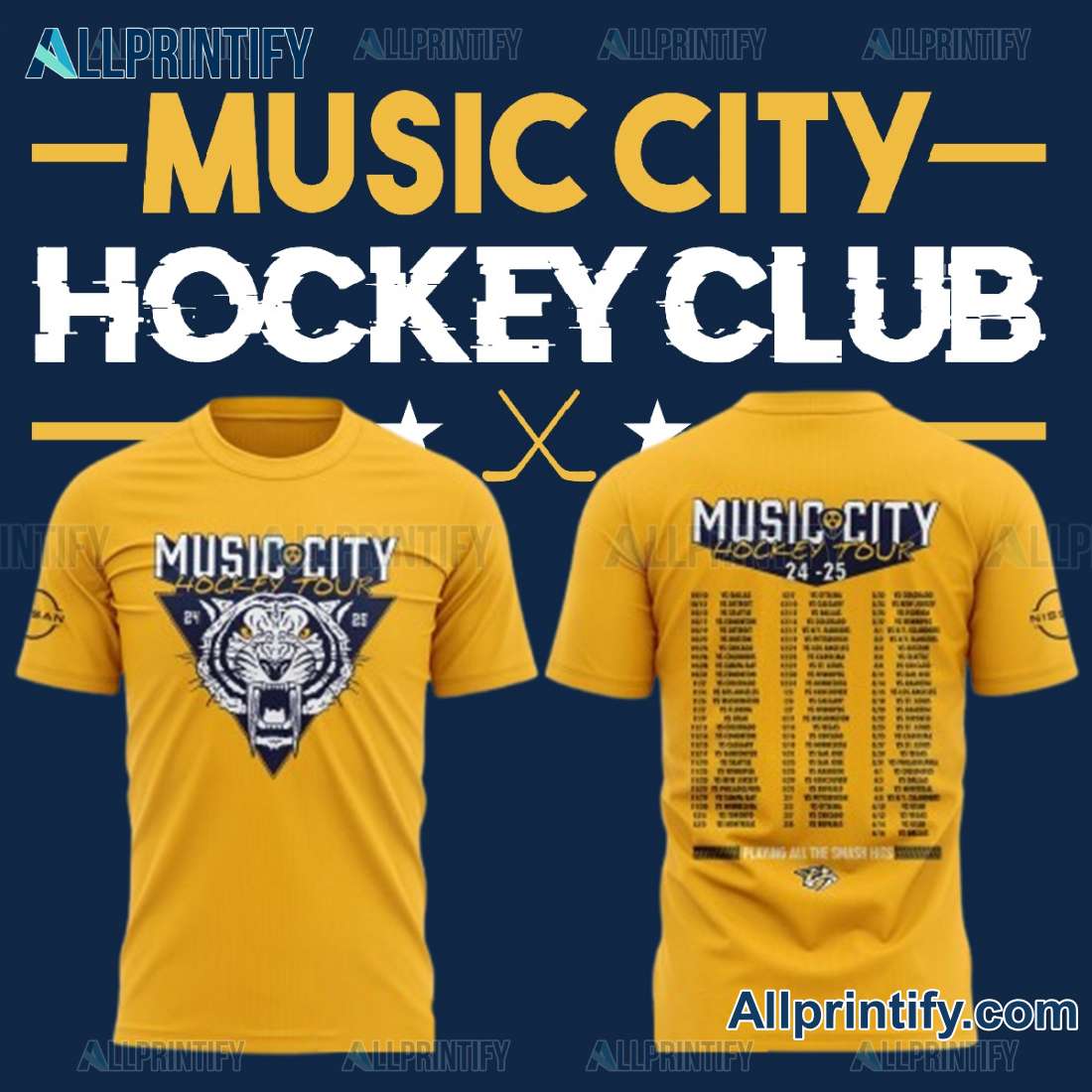 Nashville Predators NHL Music City Hockey Tour Classic Men Shirt 9RqbzZO