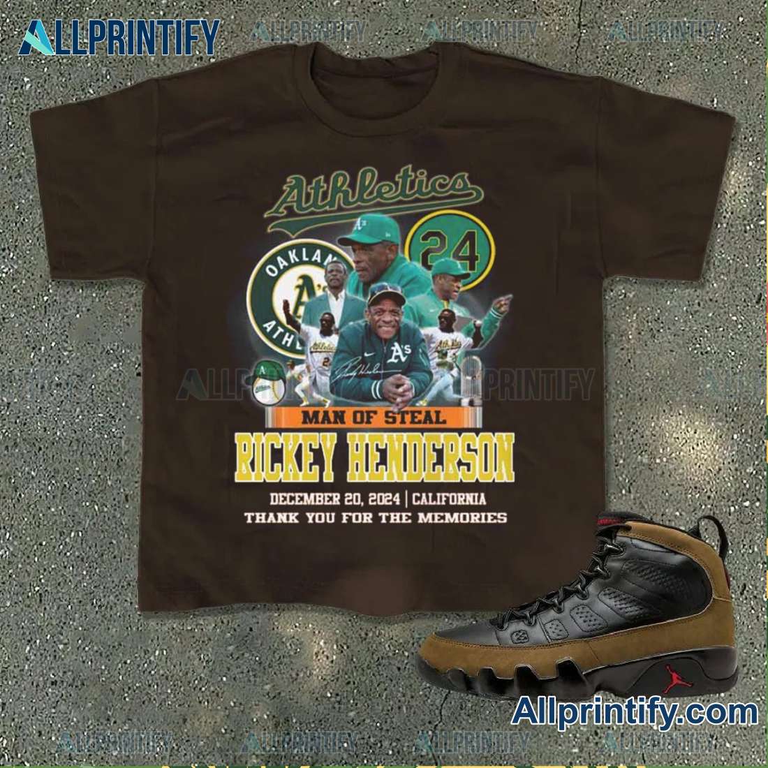 Oakland Athletics Man Of Steel 2024 Rickey Henderson Unisex T-shirt eQ0PFmo