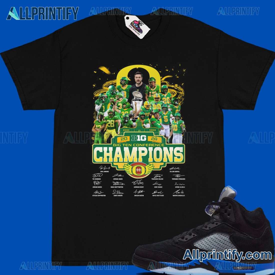 Oregon Ducks Big 10 Conference Champions 2024 Classic Men Shirt BT08GYM