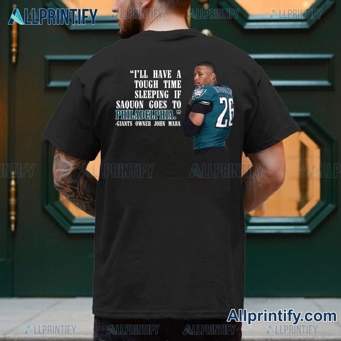 Philadelphia Eagles Go Birds I'll Have A Tough Time Sleeping If Saquon Goes To Philadelphia T-shirt-a 7GnP2z4