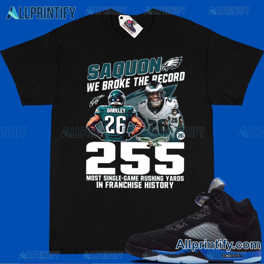 Philadelphia Eagles Saquon We Broke The Record Unisex T-shirt-a 6SZJ1YA