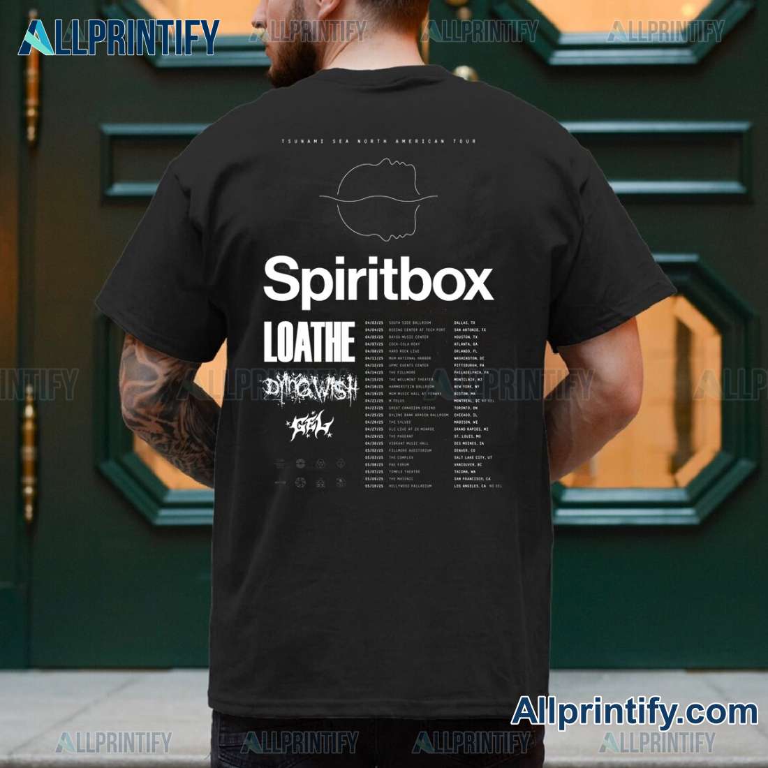 Spirit Box The Tsunami Sea North American Tour 2025 Unisex T-shirt-a hCYEsVa