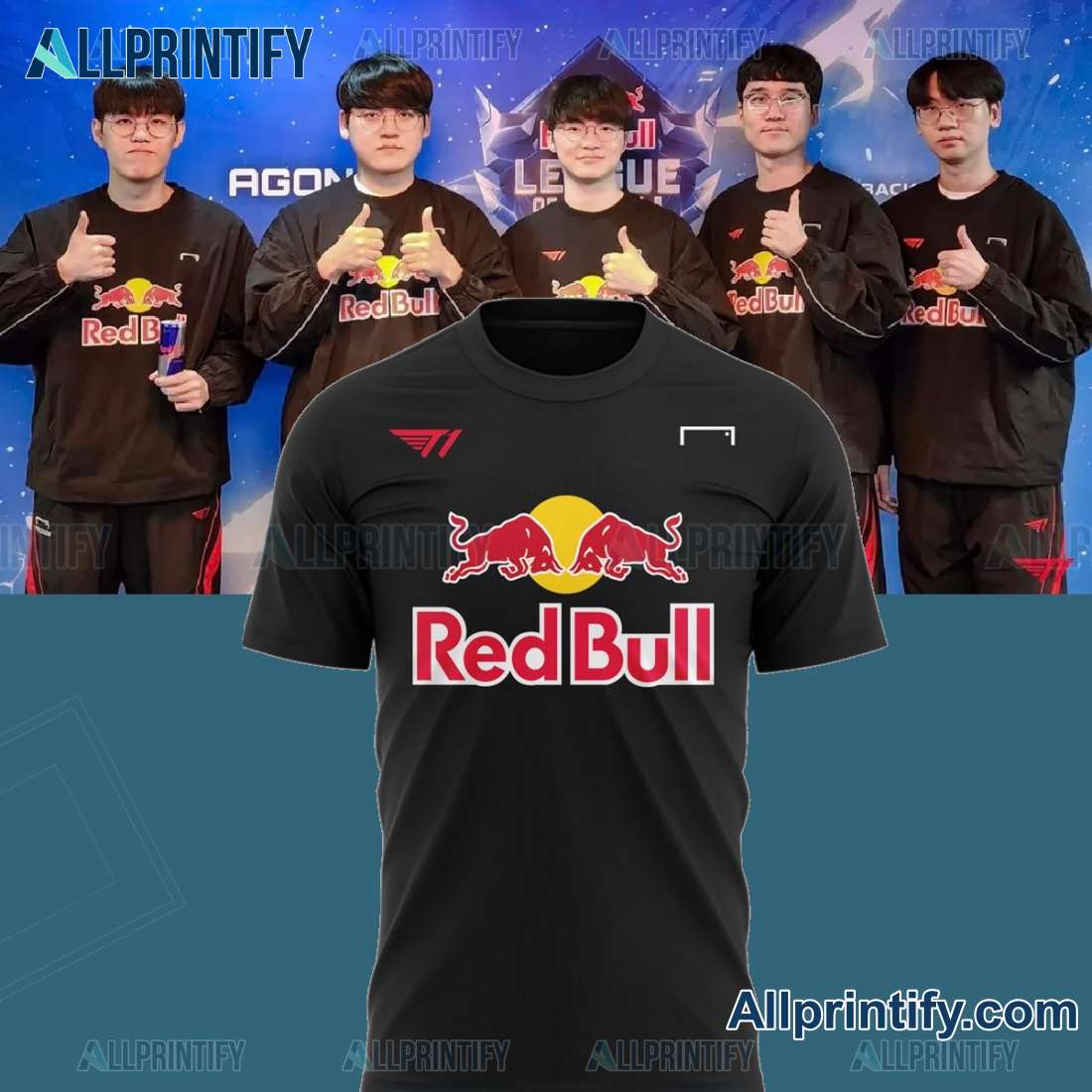 T1 League Of Legends X Red Bull Graphic Unisex T-shirt uavk6Xh