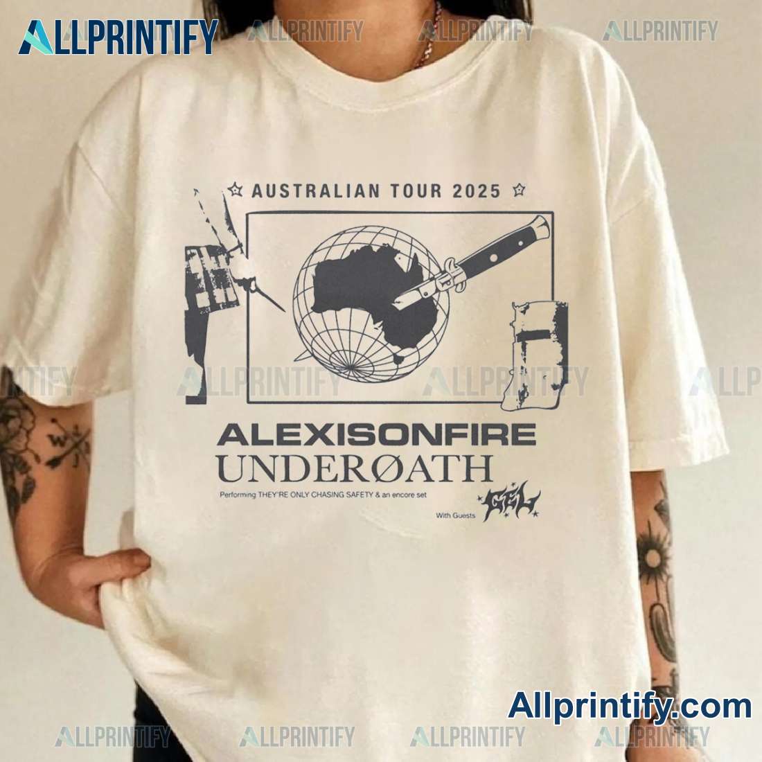 Underoath X Alexisonfire Australian Tour 2025 Unisex T-shirt-a MbBGRuZ