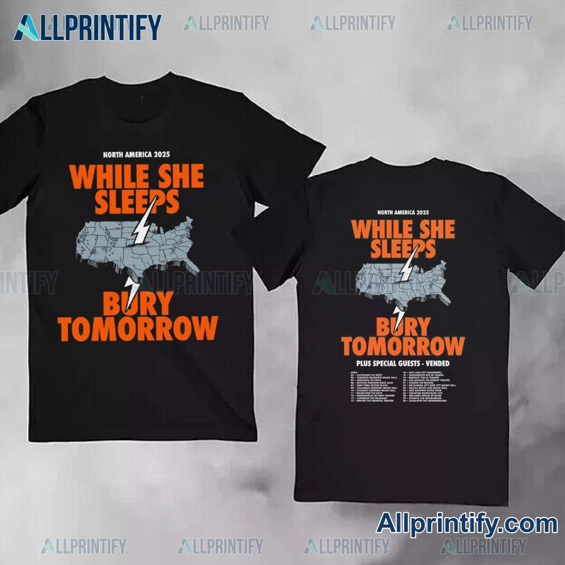 While She Sleeps And Bury Tomorrow North American Spring Tour 2025 Classic Men Shirt 8RqLjcX