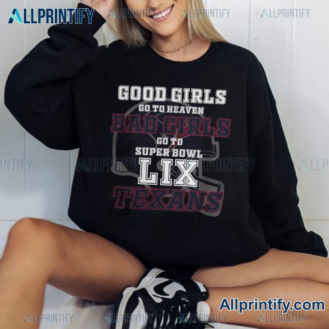 Houston Texans Super Bowl Lix Good Girls Go To Super Unisex T-shirt-a WTtjJVb