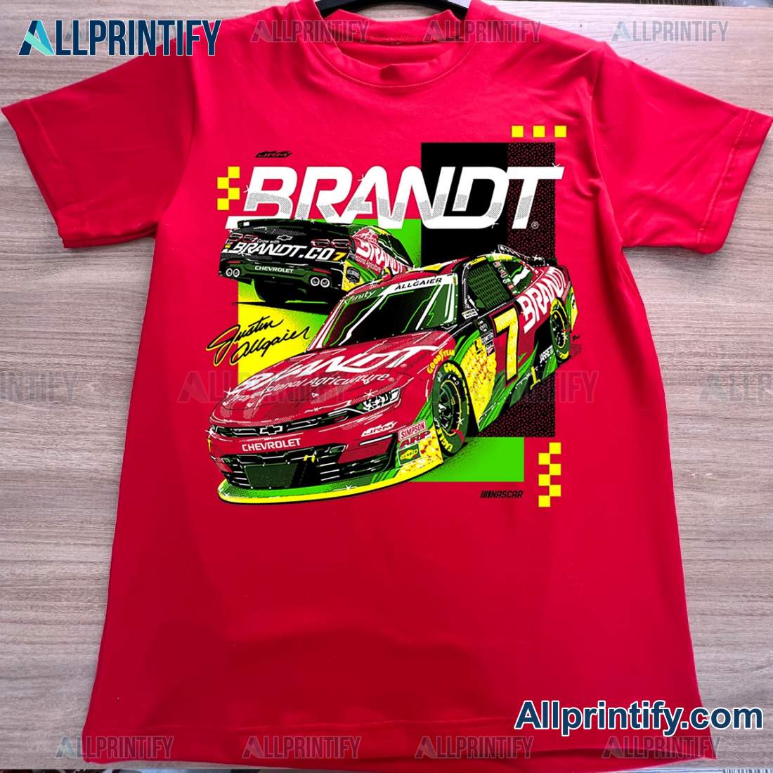 Justin Allgaier JR Motorsports Official Team Apparel Brandt Car Classic Men Shirt-a 0jnqAhJ