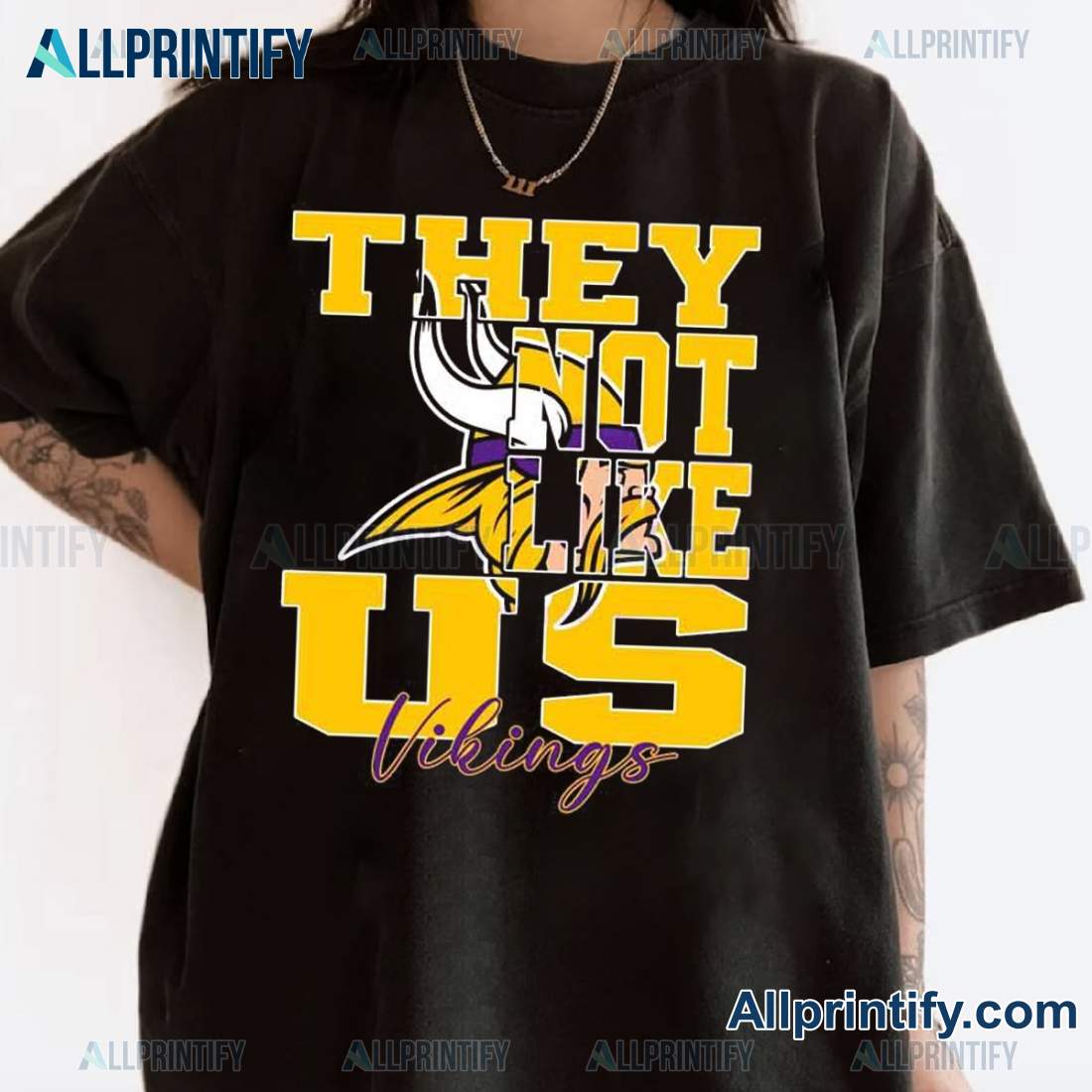 Minnesota Vikings They Not Like Us Unisex T-shirt qsdOWIa