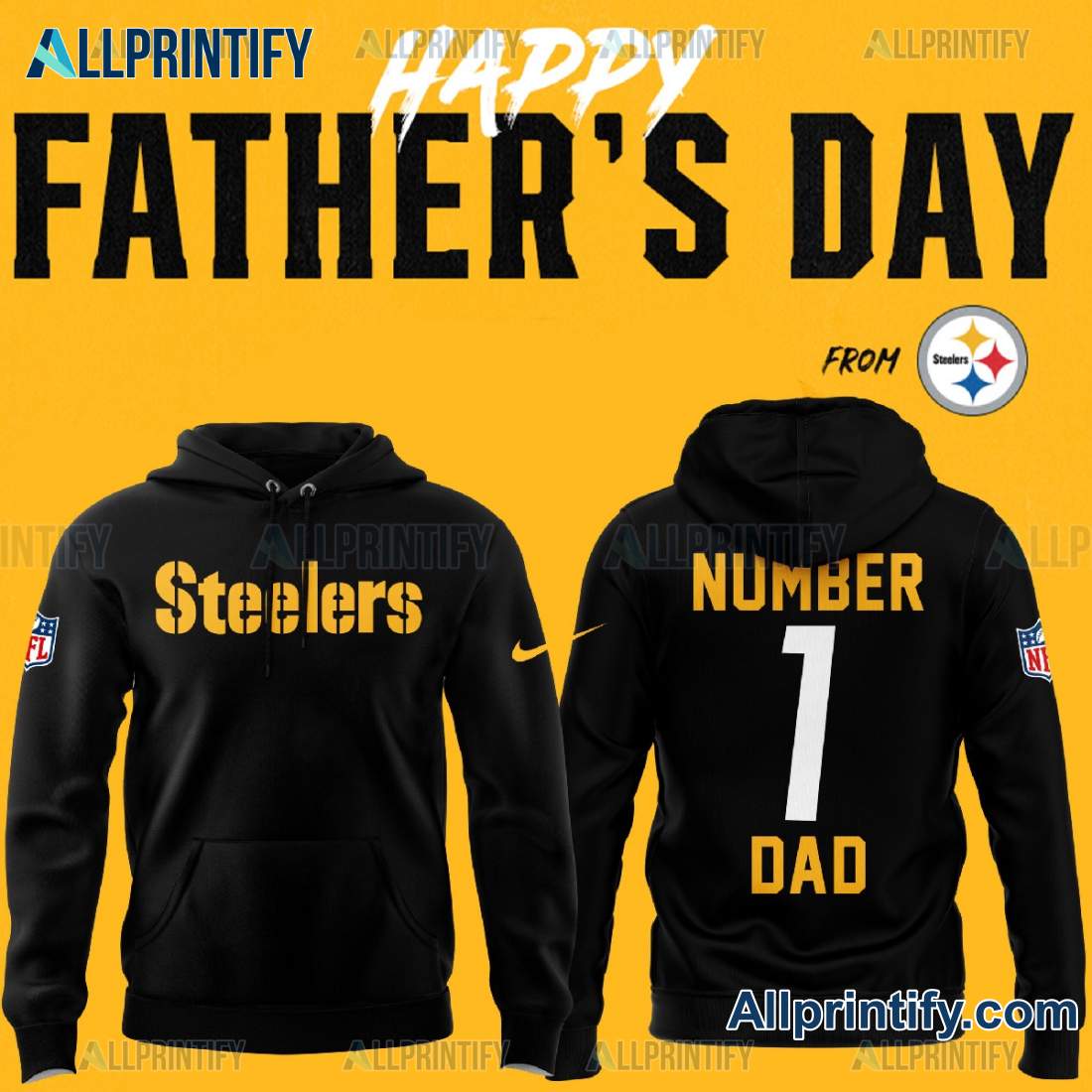 Pittsburgh Steelers Number One Dad Fathers Day Unisex T-shirt, Hoodie 4JpKdMk