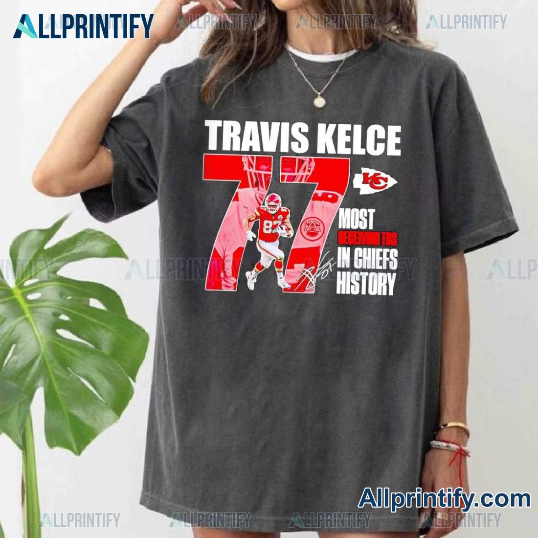 Travis Kelce Kansas City Chiefs Most Receiving TDS In Chiefs History Unisex T-shirt L0XFieR