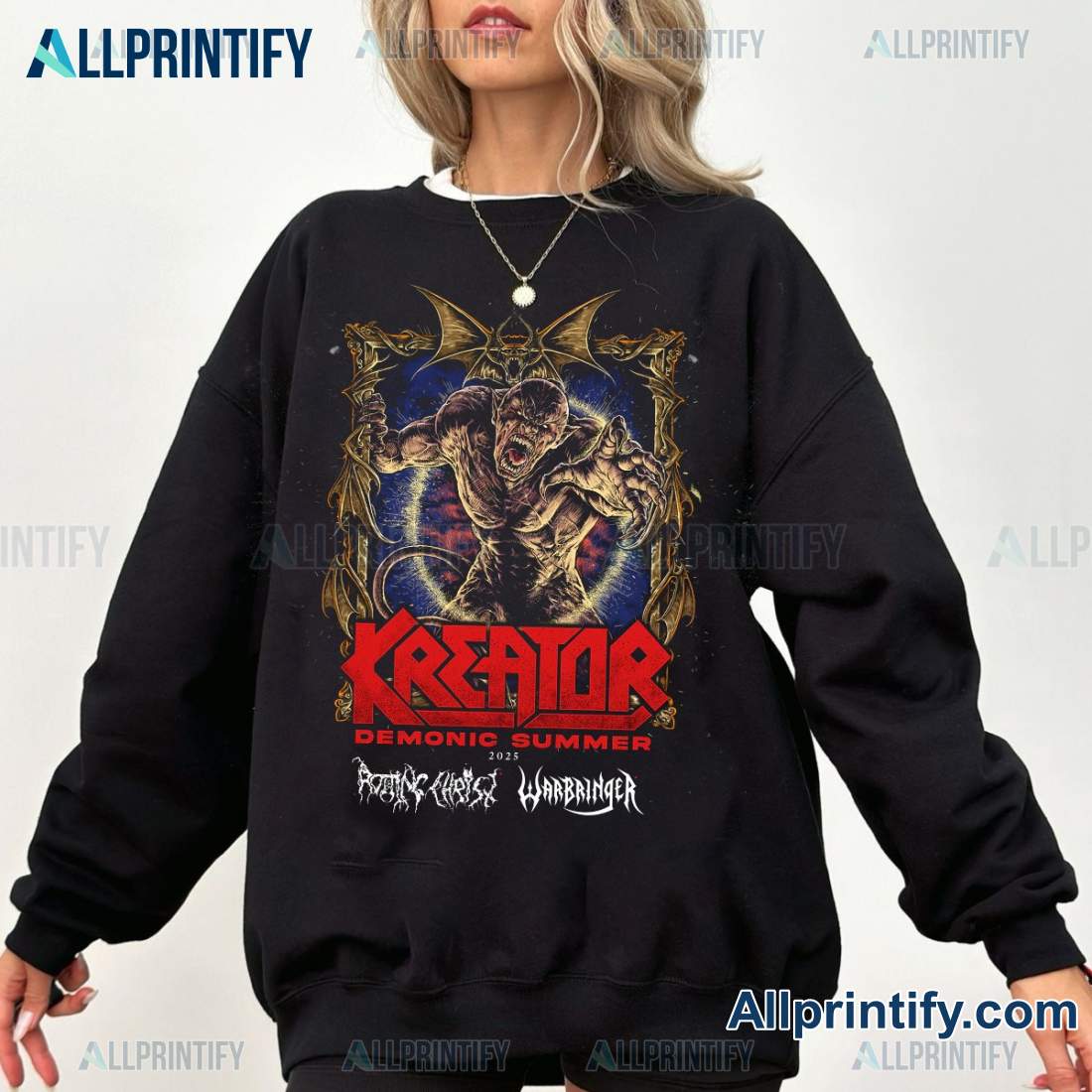 Kreator Demonic Summer European Tour 2025 Graphic Unisex T-shirt 1s5EGcX