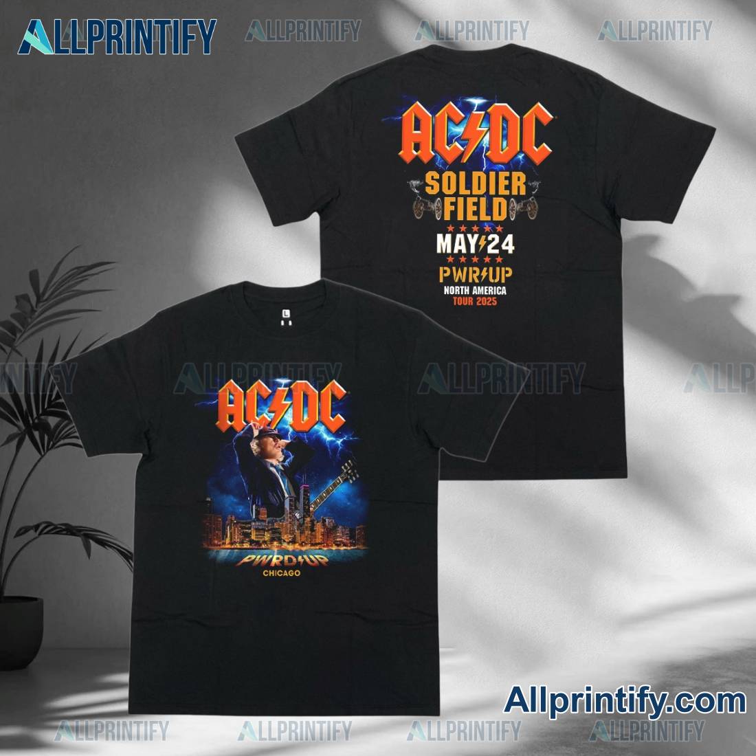 Acdc Soldier Field Chicago Pwr Up Tour 2025 T-shirt pQnHNLl