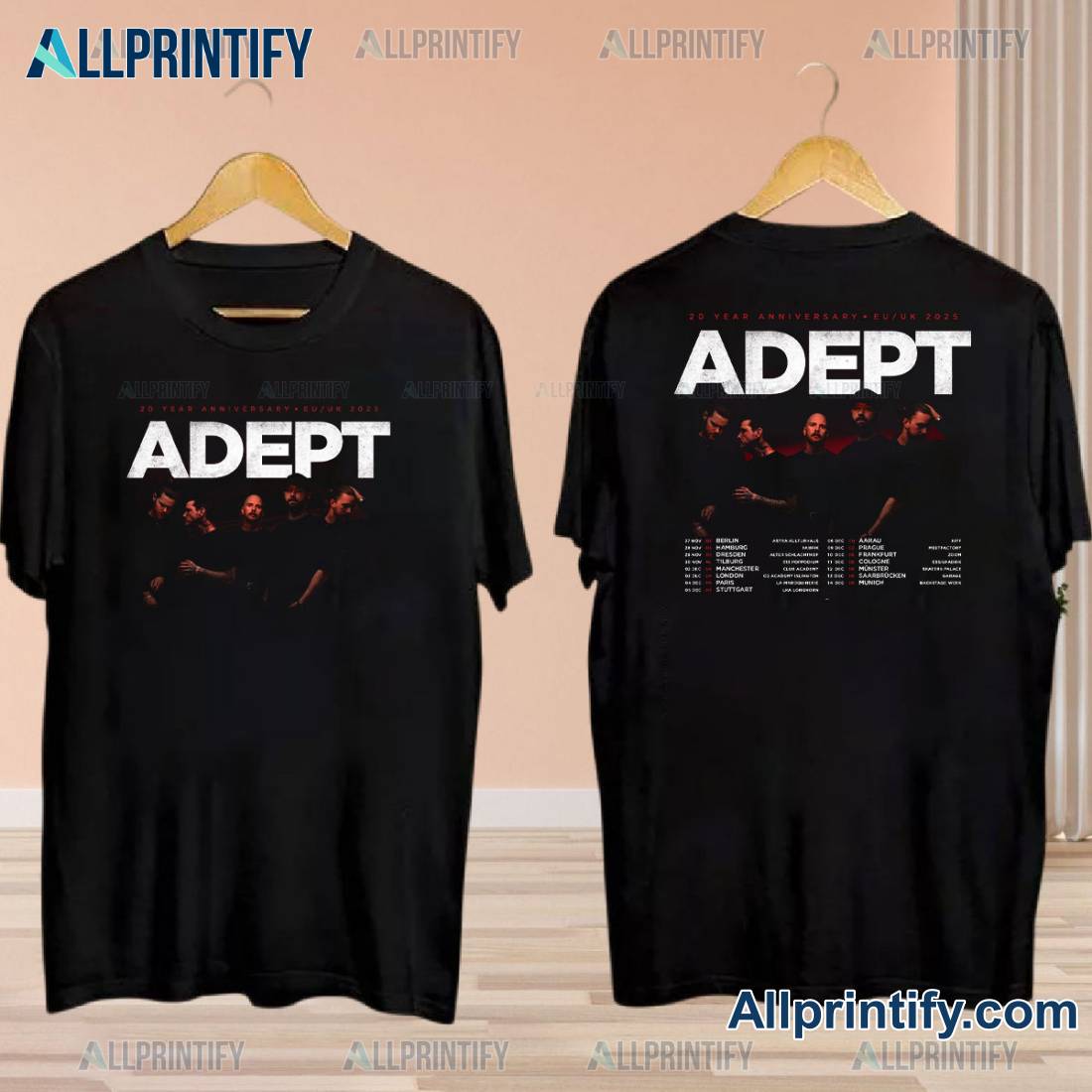 Adept 20 Year Anniversary Euuk Tour 2025 T-shirt cHIESGh