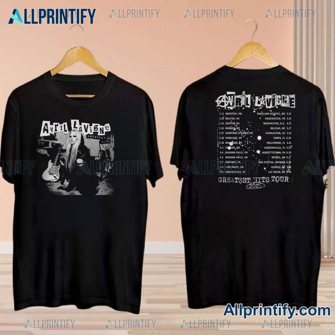 Avril Lavigne Greatest Hits Tour 2025 Date Back Unisex Tee Ek1dMfh