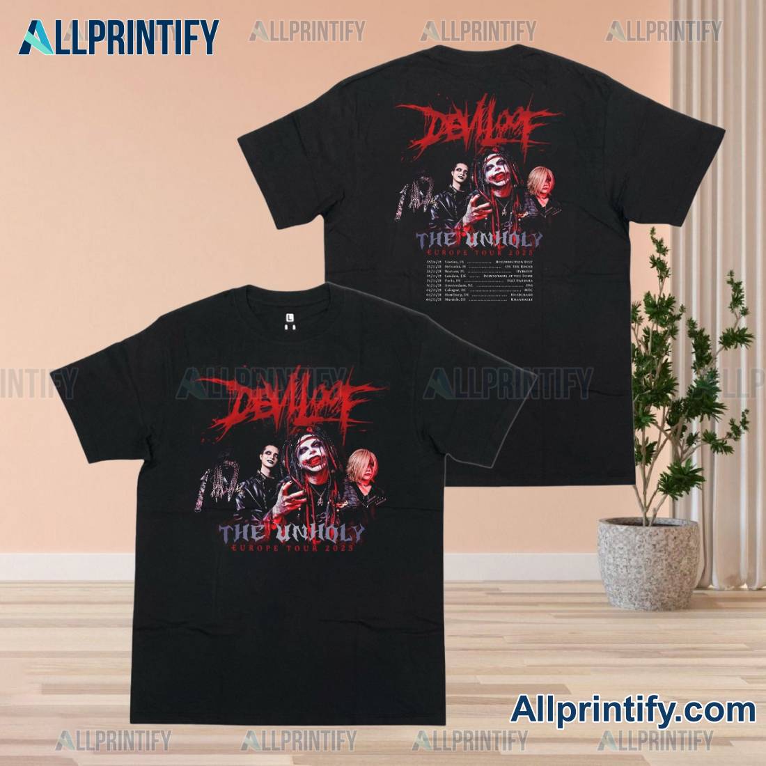 Deviloof Europe Tour 2025 T-shirt q6Oviza