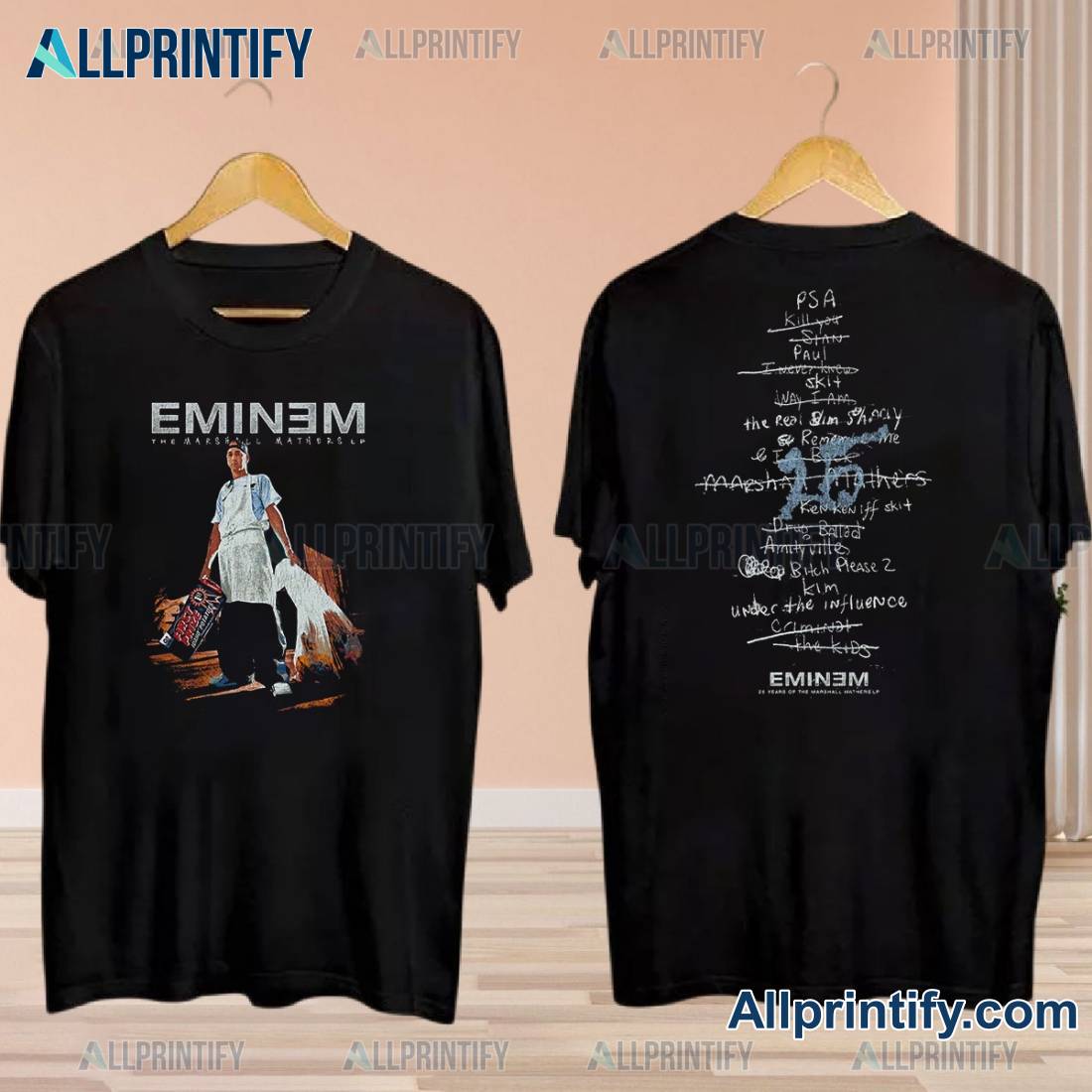 Eminem 25 Years Of The Marshall Mathers Lp Anniversary Tracklist T-shirt JtyvpjX