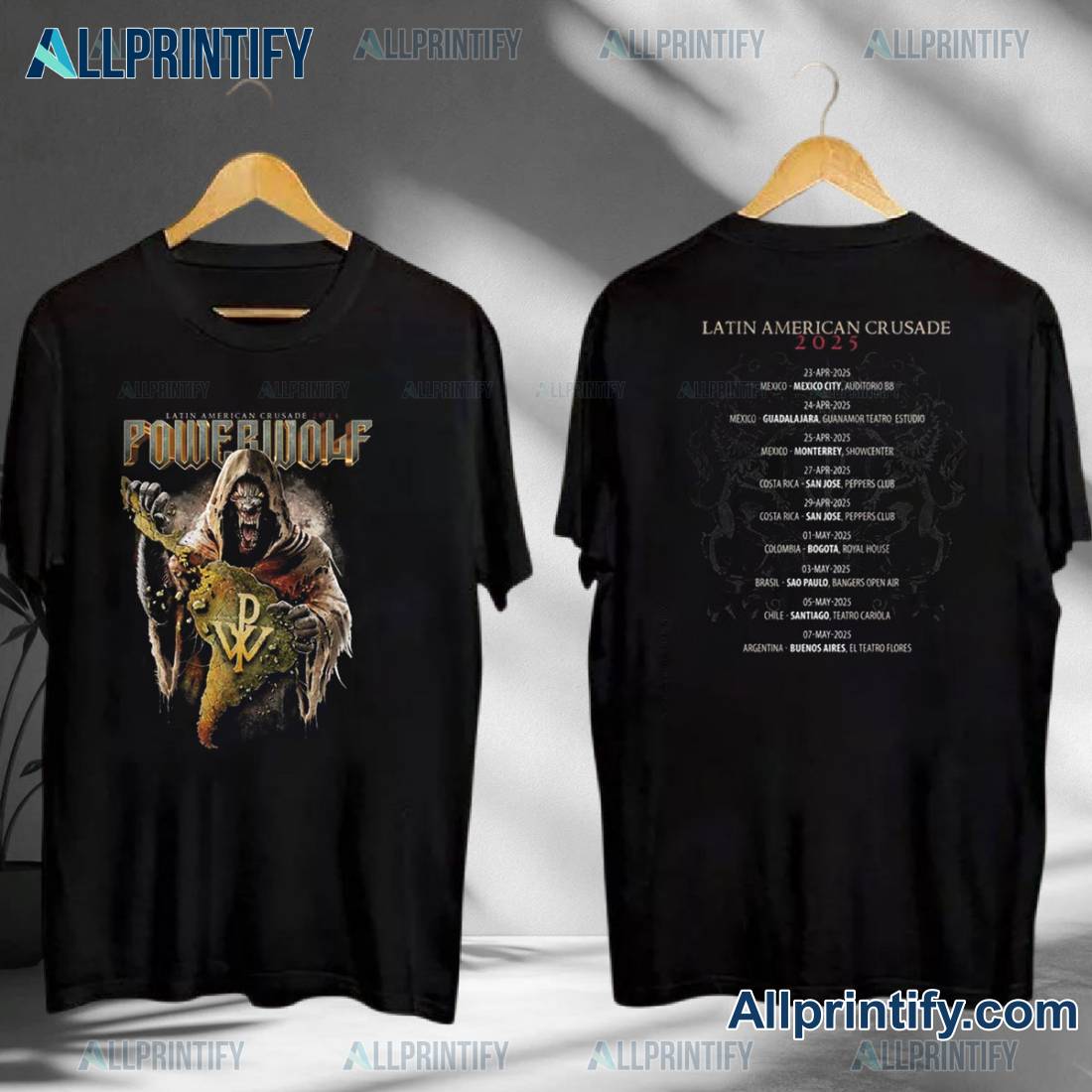 Powerwolf Latin American Crusade 2025 Tour T-shirt U1mrxkc
