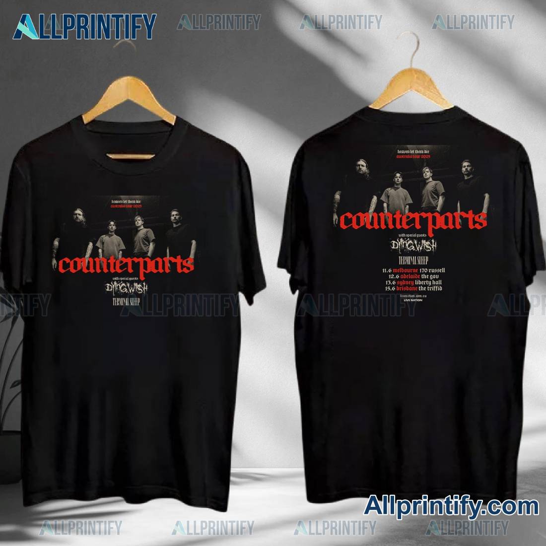 Counterparts Heaven Let Them Die Australia 2025 T-shirt YaTq4MP