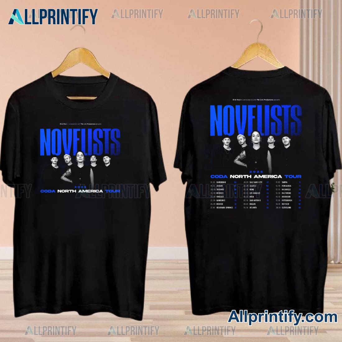 Novelists 2025 Coda North America Tour T-shirt j0rbqdT