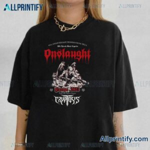 Onslaught 40th Anniversary Power From Hell Europe 2025 Tour T-shirt-a 9EVJOAN