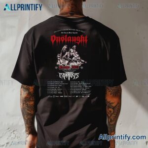 Onslaught 40th Anniversary Power From Hell Europe 2025 Tour T-shirt-b 6VpeXB8