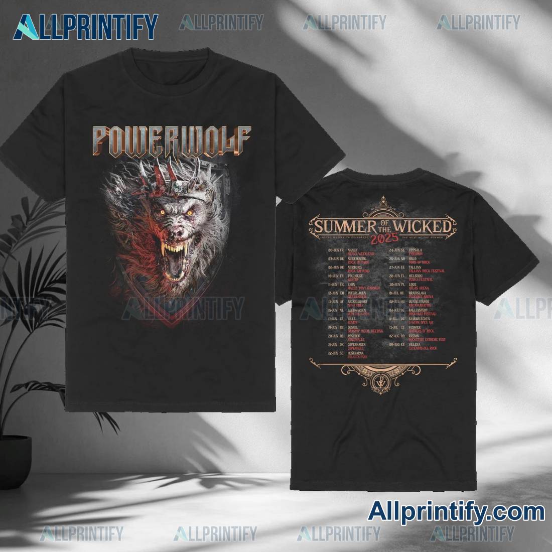 Powerwolf Summer Of The Wicked 2025 Tour T-shirt HF8jhJD