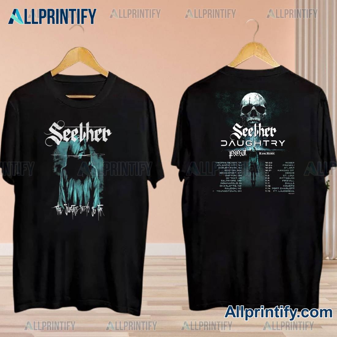 Seether The Surface Seems So Far Tour 2025 T-shirt VUHwkIG