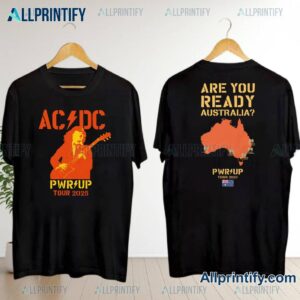 Acdc Are You Ready Pwr Up 2025 Tour Aus Map T-shirt srLalES