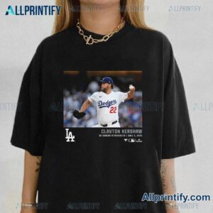 Clayton Kershaw Los Angeles Dodgers 3k Career Strikeouts Micro Moments T-shirt-b OAm2kXZ